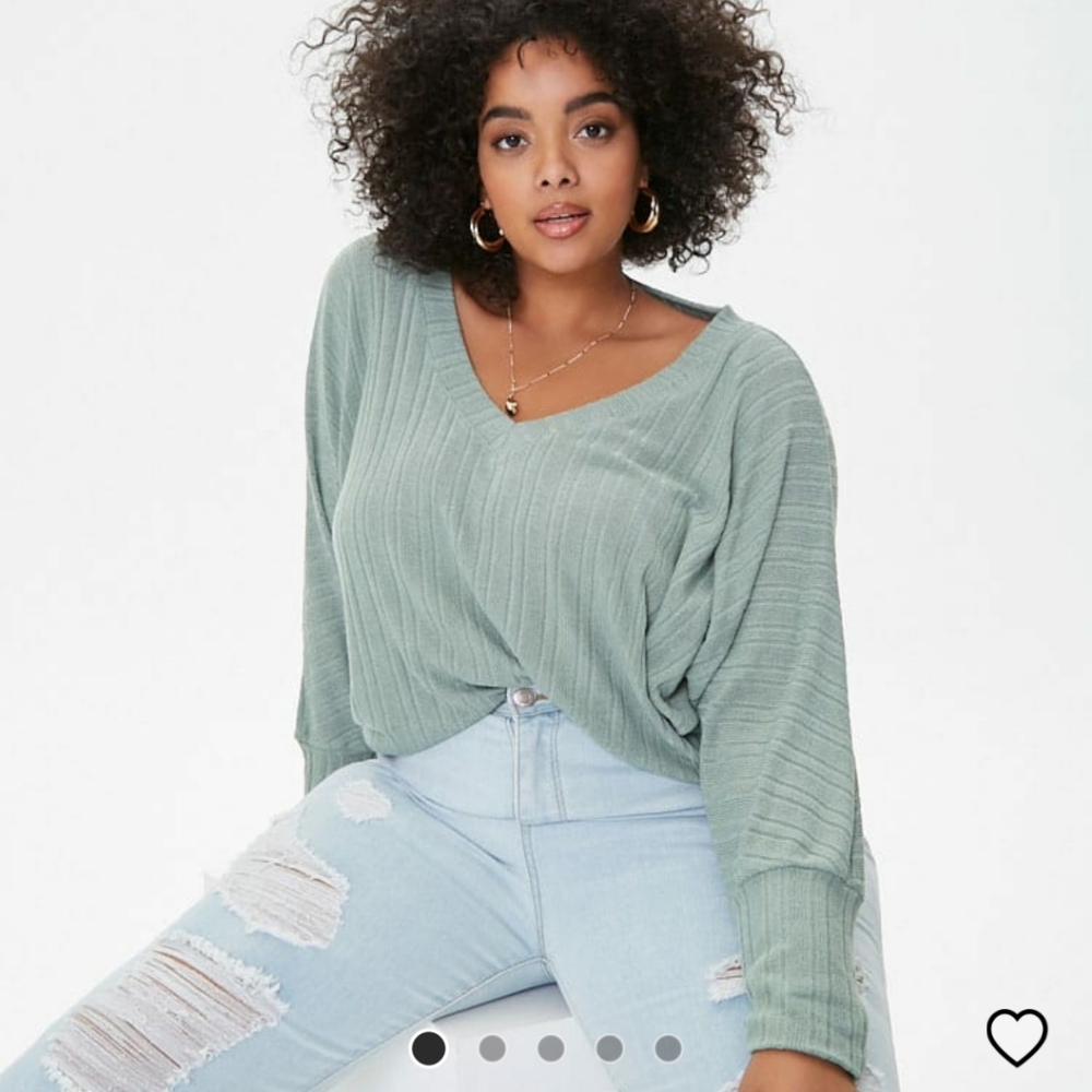 SOLD -Forever 21 Plus Size Ribbed Dolman Top
